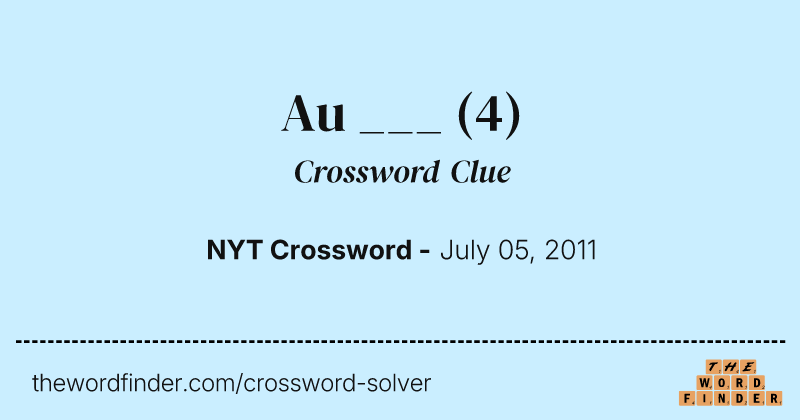 Au ___ crossword clue image