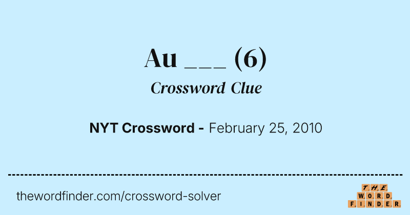 Au ___ crossword clue image