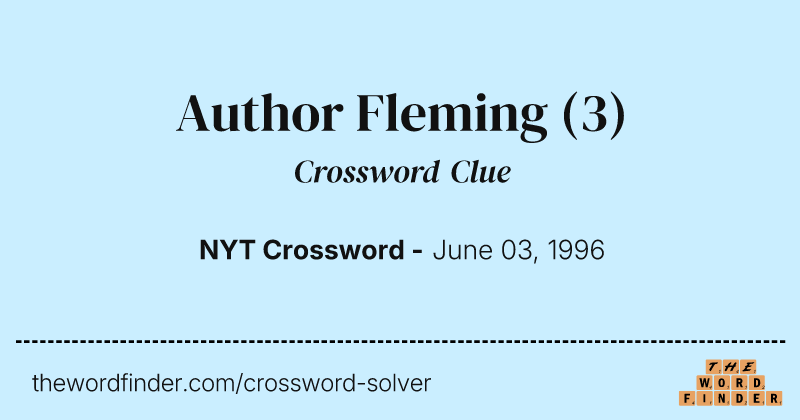 Author Fleming crossword clue image