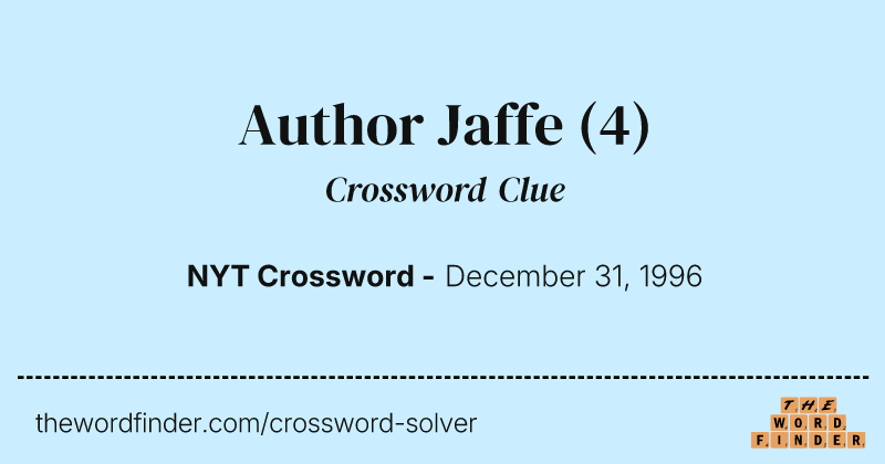 Author Jaffe crossword clue image