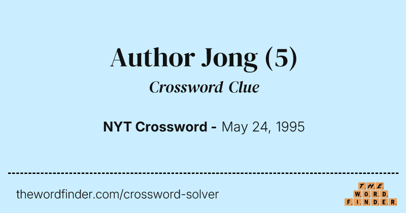 Author Jong crossword clue image