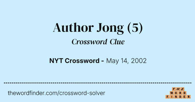 Author Jong crossword clue image