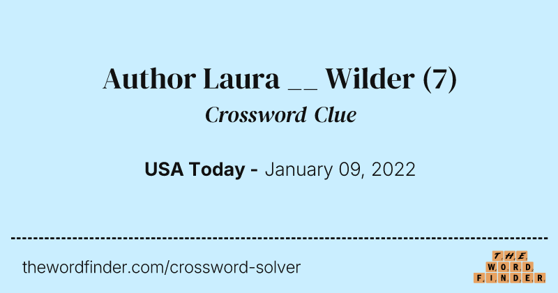 Author Laura __ Wilder crossword clue image