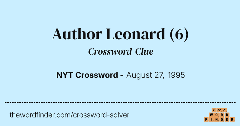 Author Leonard crossword clue image
