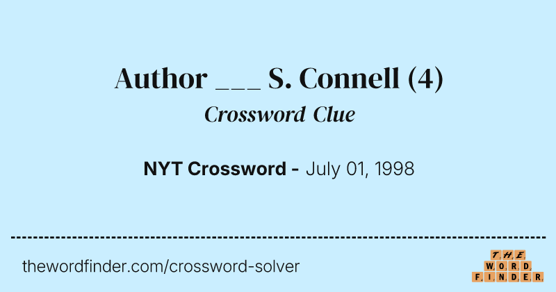 Author ___ S. Connell crossword clue image