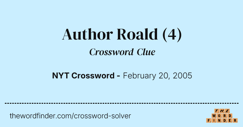 Author Roald crossword clue image