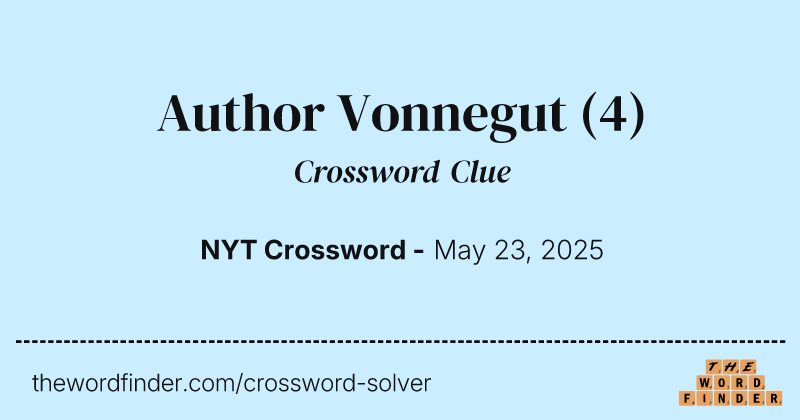 Author Vonnegut crossword clue image