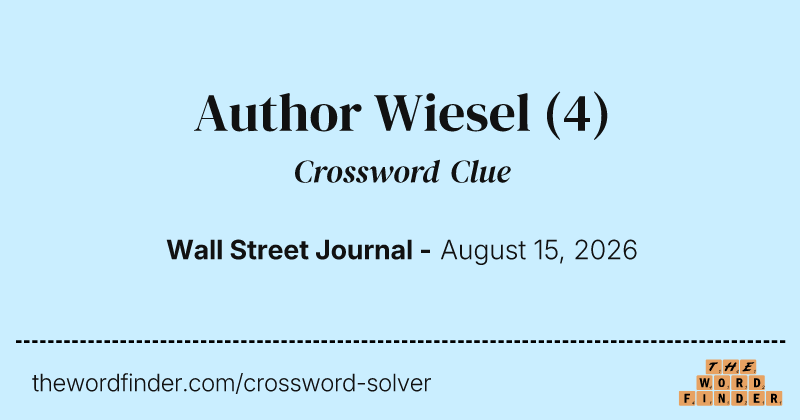 Author Wiesel crossword clue image