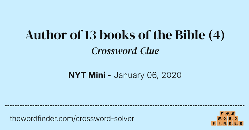Author of 13 books of the Bible crossword clue image