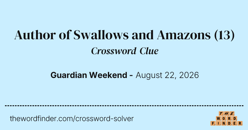 Author of Swallows and Amazons crossword clue image