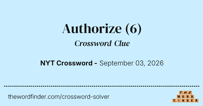 Authorize crossword clue image