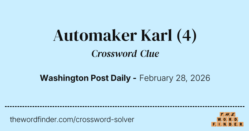 Automaker Karl crossword clue image