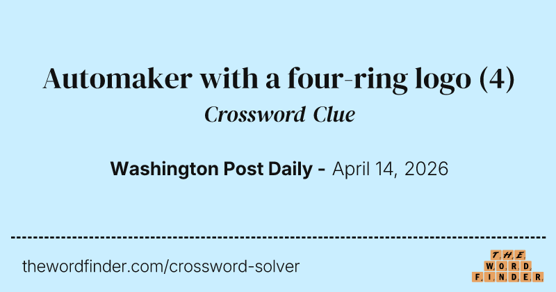 Automaker with a four-ring logo crossword clue image