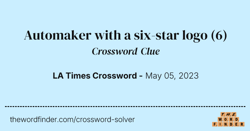 Automaker with a six-star logo crossword clue image