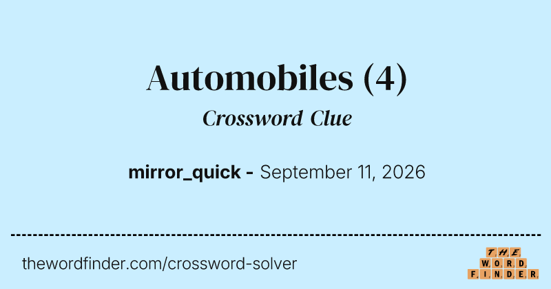 Automobiles crossword clue image