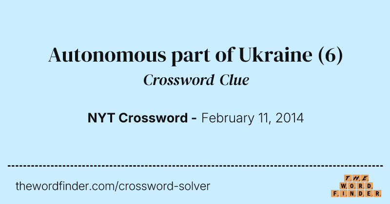 Autonomous part of Ukraine crossword clue image
