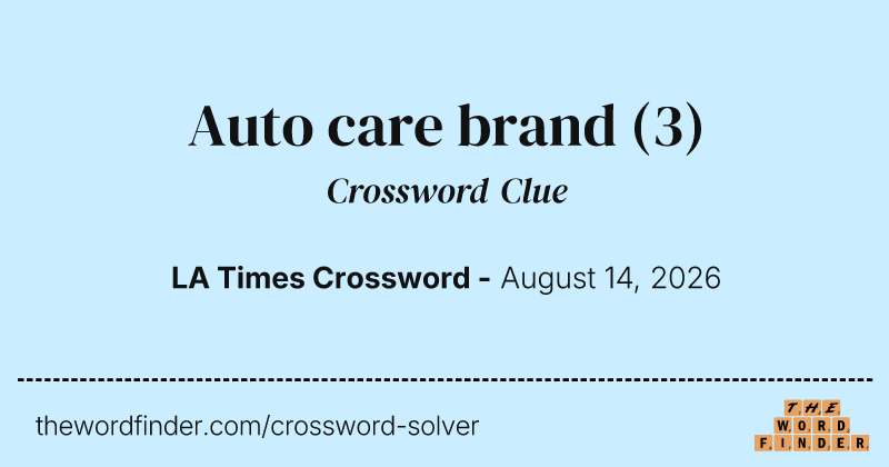 Auto care brand crossword clue image