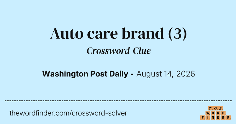 Auto care brand crossword clue image