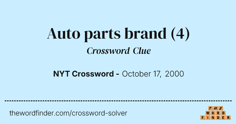 Auto parts brand crossword clue image