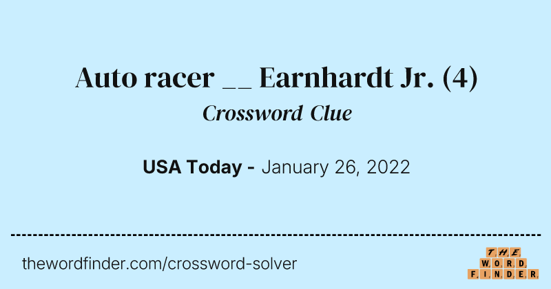 Auto racer __ Earnhardt Jr. crossword clue image