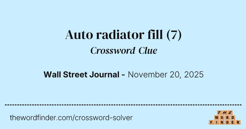 Auto radiator fill crossword clue image