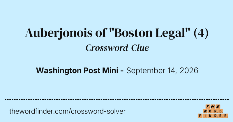Auberjonois of "Boston Legal" crossword clue image