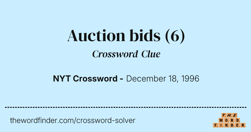 Auction bids crossword clue image