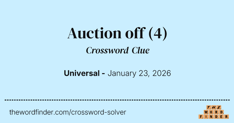 Auction off crossword clue image