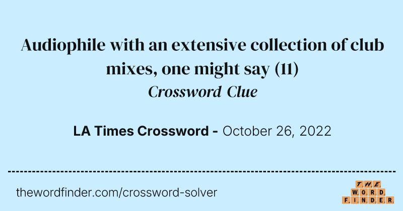 Audiophile with an extensive collection of club mixes, one might say crossword clue image