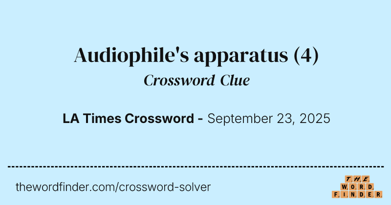 Audiophile's apparatus crossword clue image