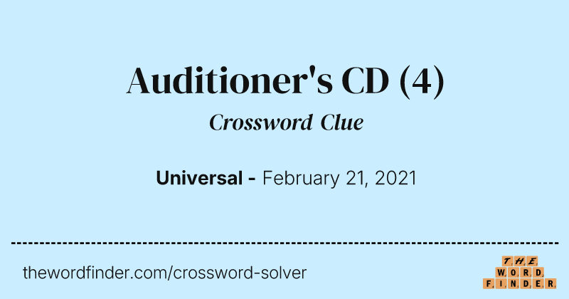 Auditioner's CD crossword clue image