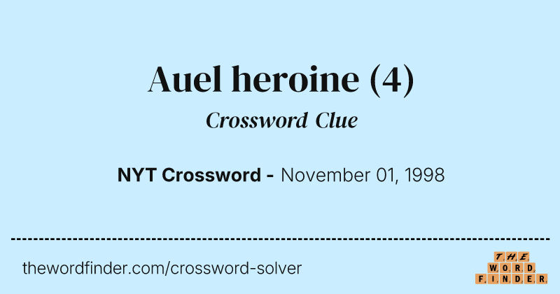 Auel heroine crossword clue image
