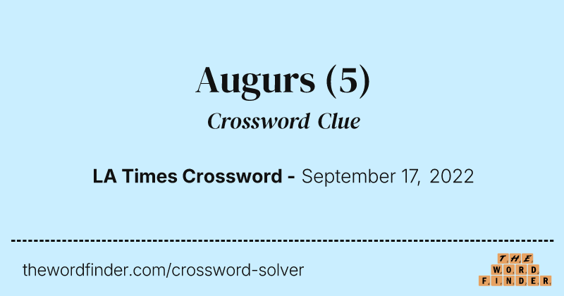 Augurs crossword clue image