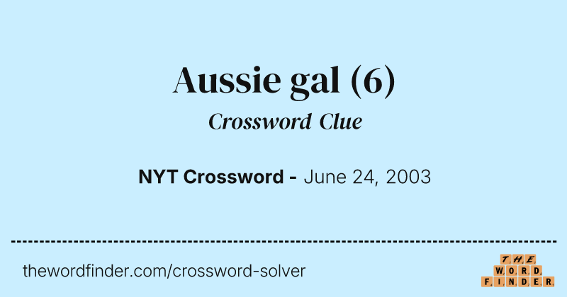 Aussie gal crossword clue image