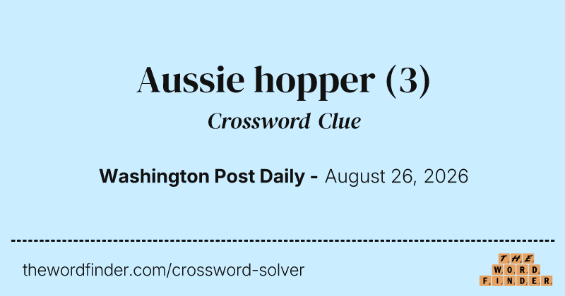 Aussie hopper crossword clue image