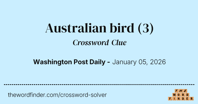 Australian bird crossword clue image