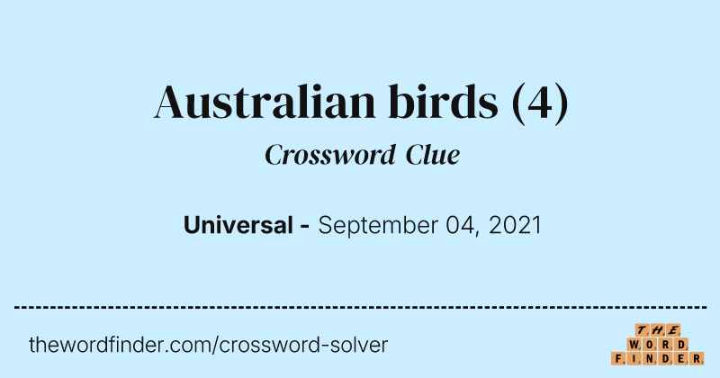 Australian birds crossword clue image