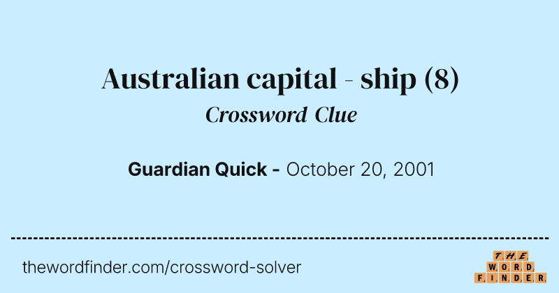 Australian capital - ship crossword clue image
