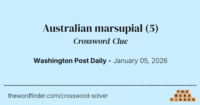 Australian marsupial crossword clue image