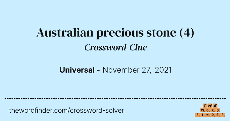 Australian precious stone crossword clue image