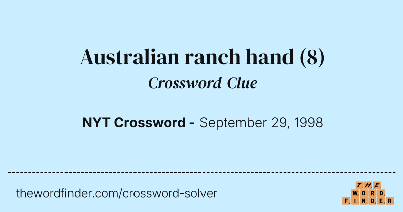 Australian ranch hand crossword clue image