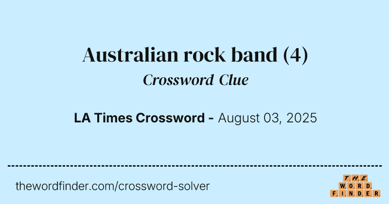 Australian rock band crossword clue image