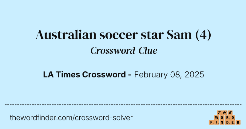 Australian soccer star Sam crossword clue image