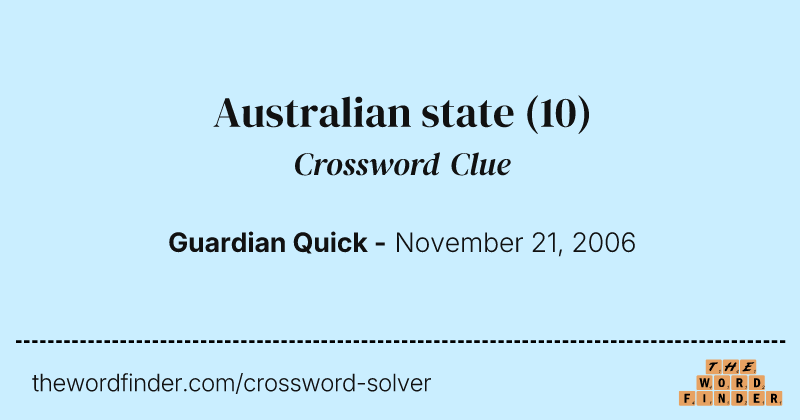 Australian state crossword clue image