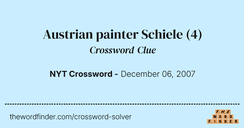 Austrian painter Schiele crossword clue image