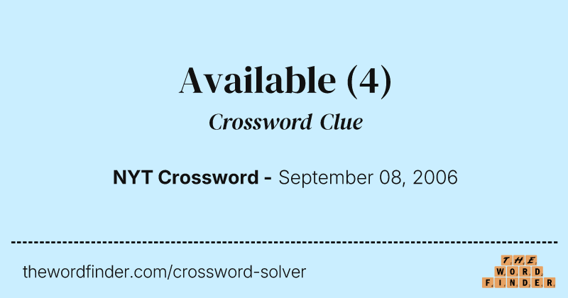 Available crossword clue image