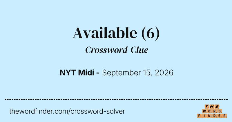 Available crossword clue image