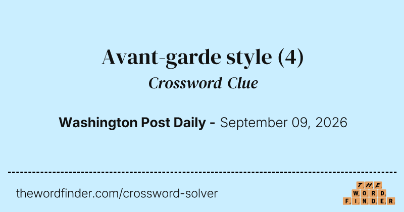 Avant-garde style crossword clue image
