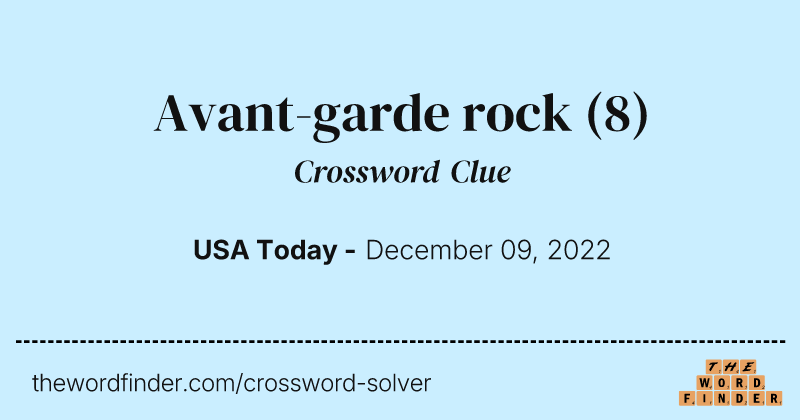 Avant-garde rock crossword clue image