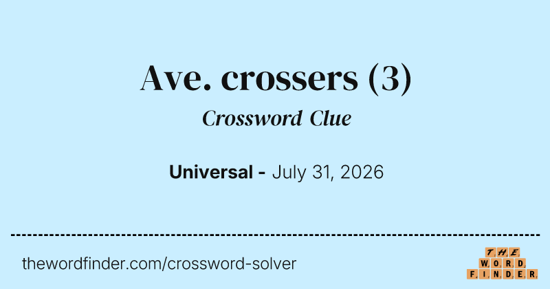 Ave. crossers crossword clue image